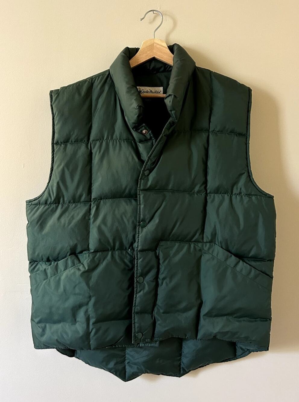 Vintage Dark Green Gander Mountain Quilted Goose Down Puffer Vest Men's XL